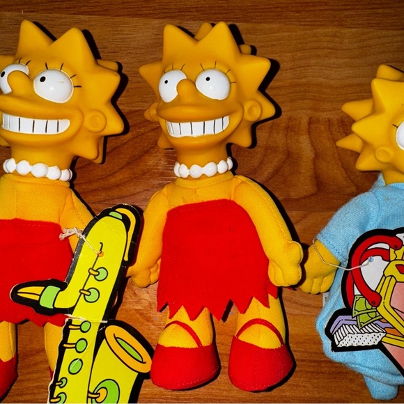 Vtg The Simpsons Family Dolls Burger King Toys 1990 Lisa, Bart, Maggie, Marge - Picture 4 of 12
